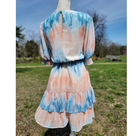 A. Calin by Flying Tomato Tie Dye Tier Mini Dress - Picture 2 of 4